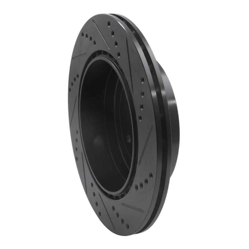 Subaru Impreza Brake Rotor (1) - Rear Left - R1 Concepts - Drilled & Slotted - Black - `05-`07